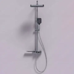 Grey Huma modern shower mixer with temperature display screen