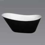 Black and White Side-Curved Luxury Freestanding Bathtub