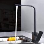 Matte Black Square-Style Kitchen Sink Mixer