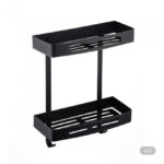 Black Dual-Level Bathroom Shelf