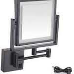 Matte Black 3x LED Magnifying Square Mirror