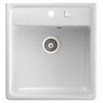 White Single Bowl Square Acrylic Sink - Model KS-AC04