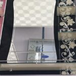 60x80 Black Floral Toilet Wall Mirror